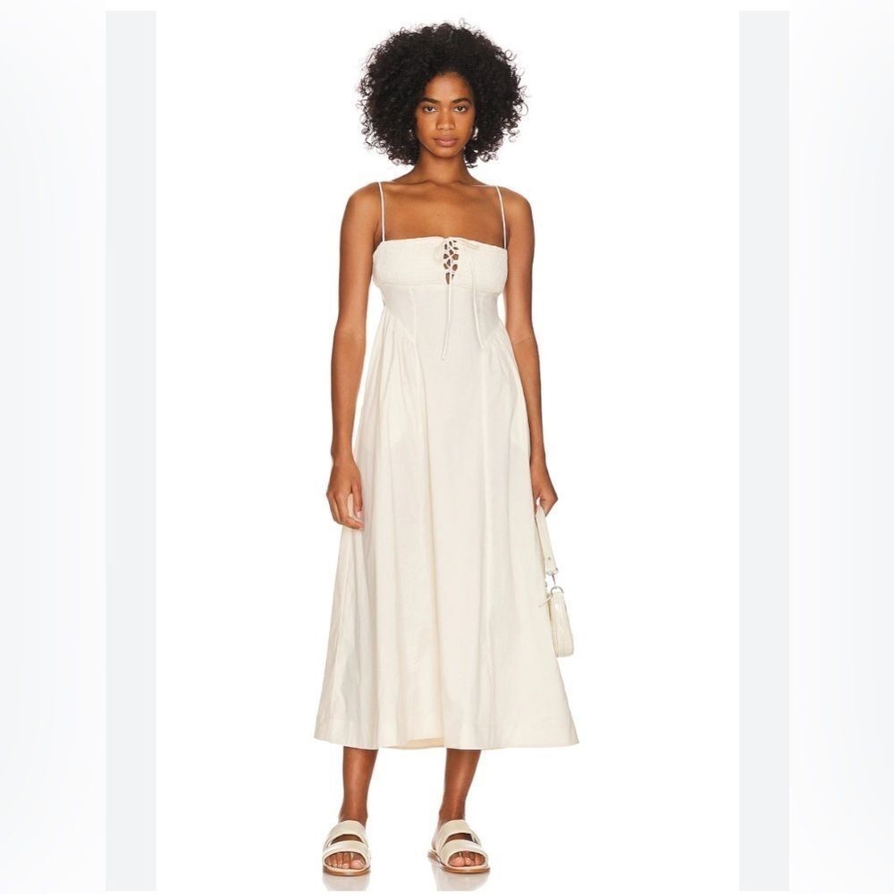 Free People Fifi Midi Dress in Ivory size Large